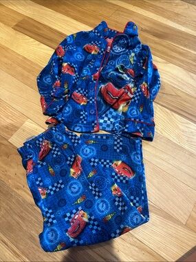 Blue Lightning McQueen Cars Fleece Kids Pajama Set